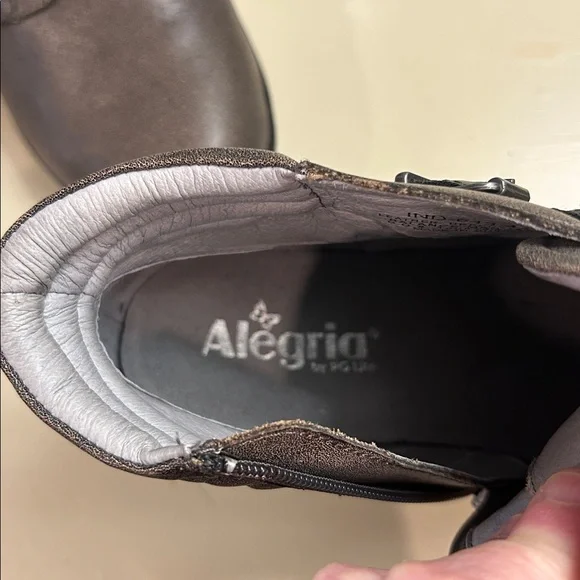 Alegria Metallic Gray Ankle Boots - Picture 14 of 15